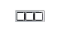 DECO Ramka potrójna - efekt szkła (ramka: szara spód: czarny) szary 15-12-DRS-3