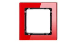 DECO Ramka pojedyncza - efekt szkła (ramka: czerwona spód: czarny) czerwony 17-12-DRS-1