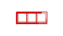 DECO Ramka potrójna - efekt szkła (ramka: czerwona spód: biały) czerwony 17-0-DRS-3