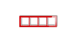 DECO Ramka poczwórna - efekt szkła (ramka: czerwona spód: biały) czerwony 17-0-DRS-4