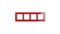 DECO Ramka poczwórna - efekt szkła (ramka: czerwona spód: grafitowy) czerwony 17-11-DRS-4