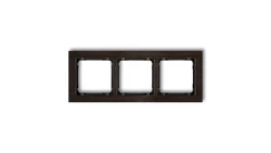 DECO Ramka potrójna - efekt drewna (ramka wenge spód czarny) efekt wenge DRD-3G