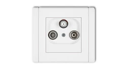 FLEXI Gniazdo antenowe RTV-SAT końcowe multimedialne (Internet) biały FGM