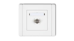 FLEXI Gniazdo antenowe pojedyncze typu F (SAT) pozłacane biały FGF-1.1