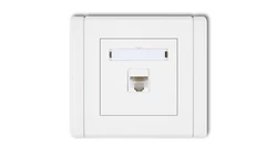 FLEXI Gniazdo komputerowe pojedyncze 1xRJ45, kat. 6, 8-stykowe biały FGK-3