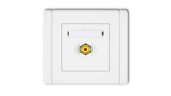 FLEXI Gniazdo pojedyncze RCA (typu cinch - żółty, pozłacane) biały FGRCA-1