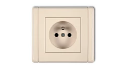 FLEXI Gniazdo pojedyncze z/u 2P+Z beżowy 1FGP-1zp