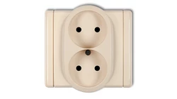 FLEXI Gniazdo podwójne b/u beżowy 1FGP-2p