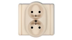 FLEXI Gniazdo podwójne z/u beżowy 1FGP-2zp