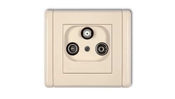 FLEXI Gniazdo antenowe RTV-SAT końcowe multimedialne (Internet) beżowy 1FGM