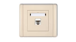 FLEXI Gniazdo komputerowe pojedyncze 1xRJ45, kat. 5e, ekranowane, 8-stykowe beżowy 1FGK-1e