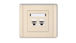 FLEXI Gniazdo komputerowe podwójne 2xRJ45, kat. 5e, 8-stykowe beżowy 1FGK-2