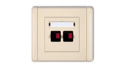 FLEXI Gniazdo głośnikowe podwójne beżowy 1FGG-2