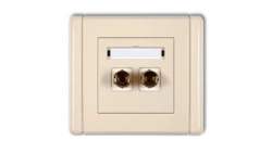 FLEXI Gniazdo głośnikowe pojedyncze (typu banan - czerwony i czarny, pozłacane, 4 mm2, do lutowania) beżowy 1FGG-3