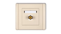 FLEXI Gniazdo pojedyncze RCA (typu cinch - żółty, pozłacane) beżowy 1FGRCA-1