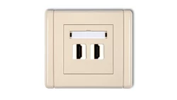 FLEXI Gniazdo podwójne HDMI beżowy 1FHDMI-2