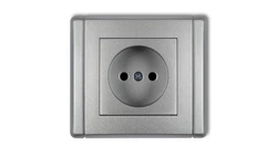 FLEXI Gniazdo pojedyncze b/u srebrny metalik 7FGP-1p
