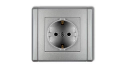 FLEXI Gniazdo pojedyncze z/u SCHUKO srebrny metalik 7FGP-1sp