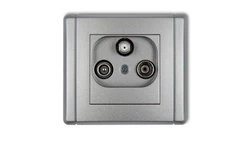 FLEXI Gniazdo antenowe RTV-SAT przelotowe 10dB srebrny metalik 7FGSP