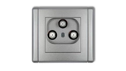 FLEXI Gniazdo multimedialne 3F DATA (UPC) srebrny metalik 7FGMU