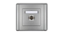 FLEXI Gniazdo antenowe pojedyncze typu F (SAT) pozłacane srebrny metalik 7FGF-1.1