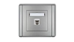 FLEXI Gniazdo telefoniczne pojedyncze 1xRJ11, 4-stykowe, beznarzędziowe srebrny metalik 7FGT-1