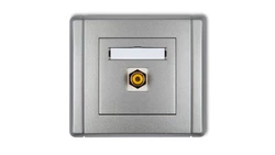 FLEXI Gniazdo pojedyncze RCA (typu cinch - żółty, pozłacane) srebrny metalik 7FGRCA-1