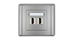 FLEXI Gniazdo podwójne HDMI srebrny metalik 7FHDMI-2