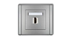 FLEXI Gniazdo pojedyncze HDMI srebrny metalik 7FHDMI-1