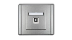 FLEXI Gniazdo pojedyncze USB-AB srebrny metalik 7FGUSB-3