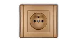 FLEXI Gniazdo pojedyncze z/u 2P+Z złoty metalik 8FGP-1zp