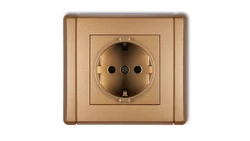 FLEXI Gniazdo pojedyncze z/u SCHUKO złoty metalik 8FGP-1sp