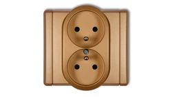 FLEXI Gniazdo podwójne z/u złoty metalik 8FGP-2zp