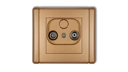 FLEXI Gniazdo antenowe RTV przelotowe 9dB złoty metalik 8FG9P