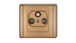 FLEXI Gniazdo antenowe RTV-SAT końcowe multimedialne (Internet) złoty metalik 8FGM