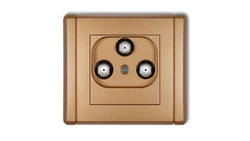 FLEXI Gniazdo multimedialne 3F DATA (UPC) złoty metalik 8FGMU