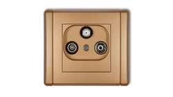 FLEXI Gniazdo antenowe RTV-SAT końcowe (2 wejścia antenowe) złoty metalik 8FGST