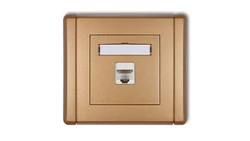 FLEXI Gniazdo komputerowe pojedyncze 1xRJ45, kat. 5e, 8-stykowe złoty metalik 8FGK-1