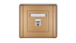 FLEXI Gniazdo komputerowe pojedyncze 1xRJ45, kat. 6, ekranowane, 8-stykowe złoty metalik 8FGK-5