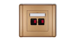 FLEXI Gniazdo głośnikowe podwójne złoty metalik 8FGG-2