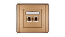 FLEXI Gniazdo głośnikowe pojedyncze (typu banan - czerwony i czarny, pozłacane, 4 mm2, do lutowania) złoty metalik 8FGG-3