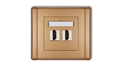 FLEXI Gniazdo podwójne HDMI złoty metalik 8FHDMI-2