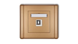 FLEXI Gniazdo pojedyncze USB-AB złoty metalik 8FGUSB-3