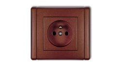 FLEXI Gniazdo pojedyncze z/u 2P+Z brązowy metalik 9FGP-1zp