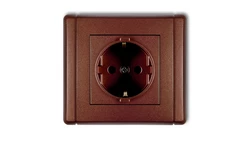 FLEXI Gniazdo pojedyncze z/u SCHUKO brązowy metalik 9FGP-1sp