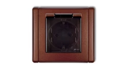 FLEXI Gniazdo bryzgoszczelne z/u SCHUKO (klapka dymna) brązowy metalik 9FGPB-1sdp