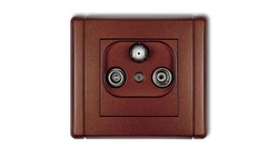 FLEXI Gniazdo antenowe RTV-SAT końcowe multimedialne (Internet) brązowy metalik 9FGM