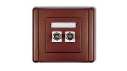 FLEXI Gniazdo antenowe podwójne typu F (SAT) pozłacane brązowy metalik 9FGF-2.1