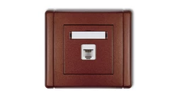 FLEXI Gniazdo telefoniczne pojedyncze 1xRJ11, 4-stykowe, beznarzędziowe brązowy metalik 9FGT-1