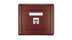 FLEXI Gniazdo komputerowe pojedyncze 1xRJ45, kat. 6, 8-stykowe brązowy metalik 9FGK-3